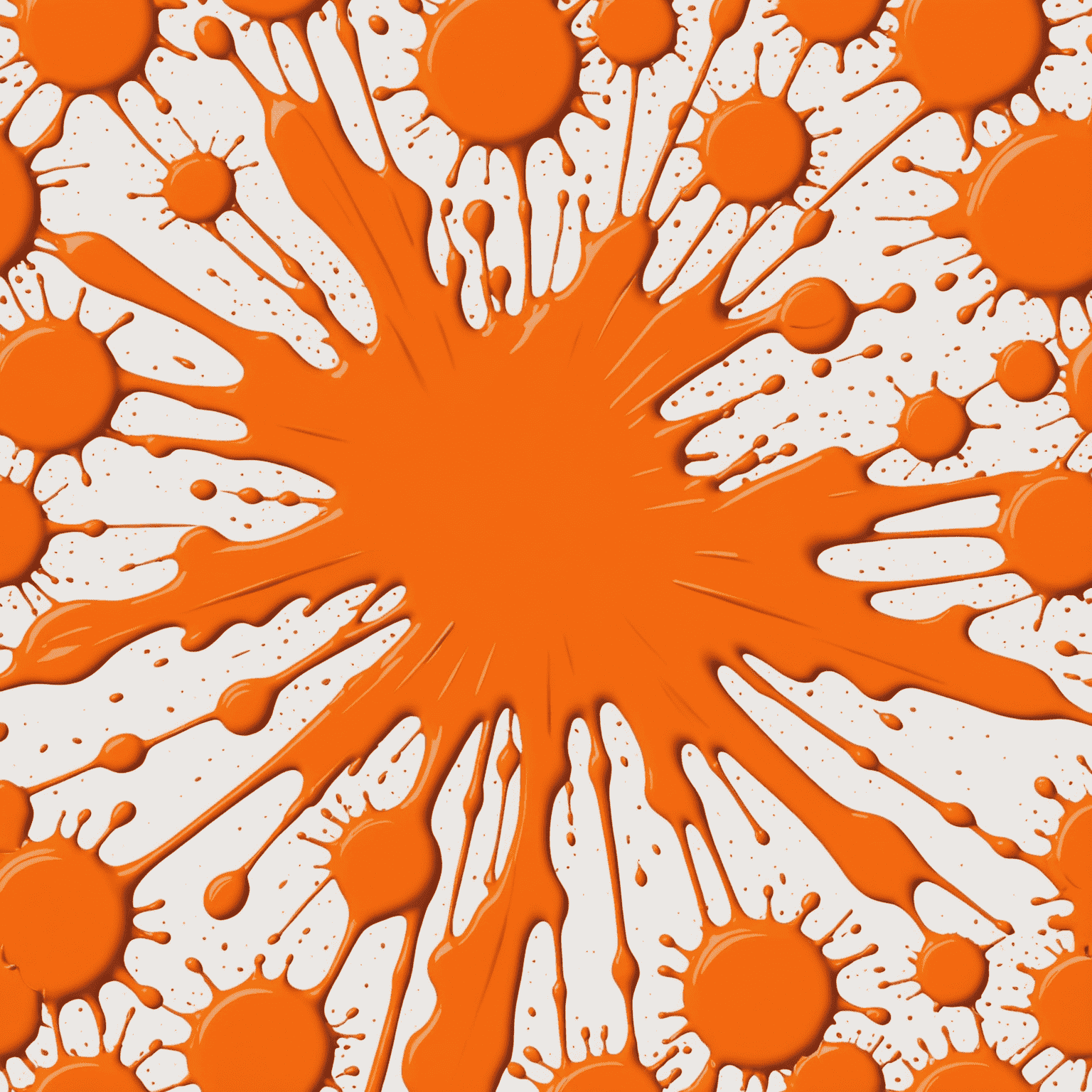 Abstract splatter of vibrant orange paint